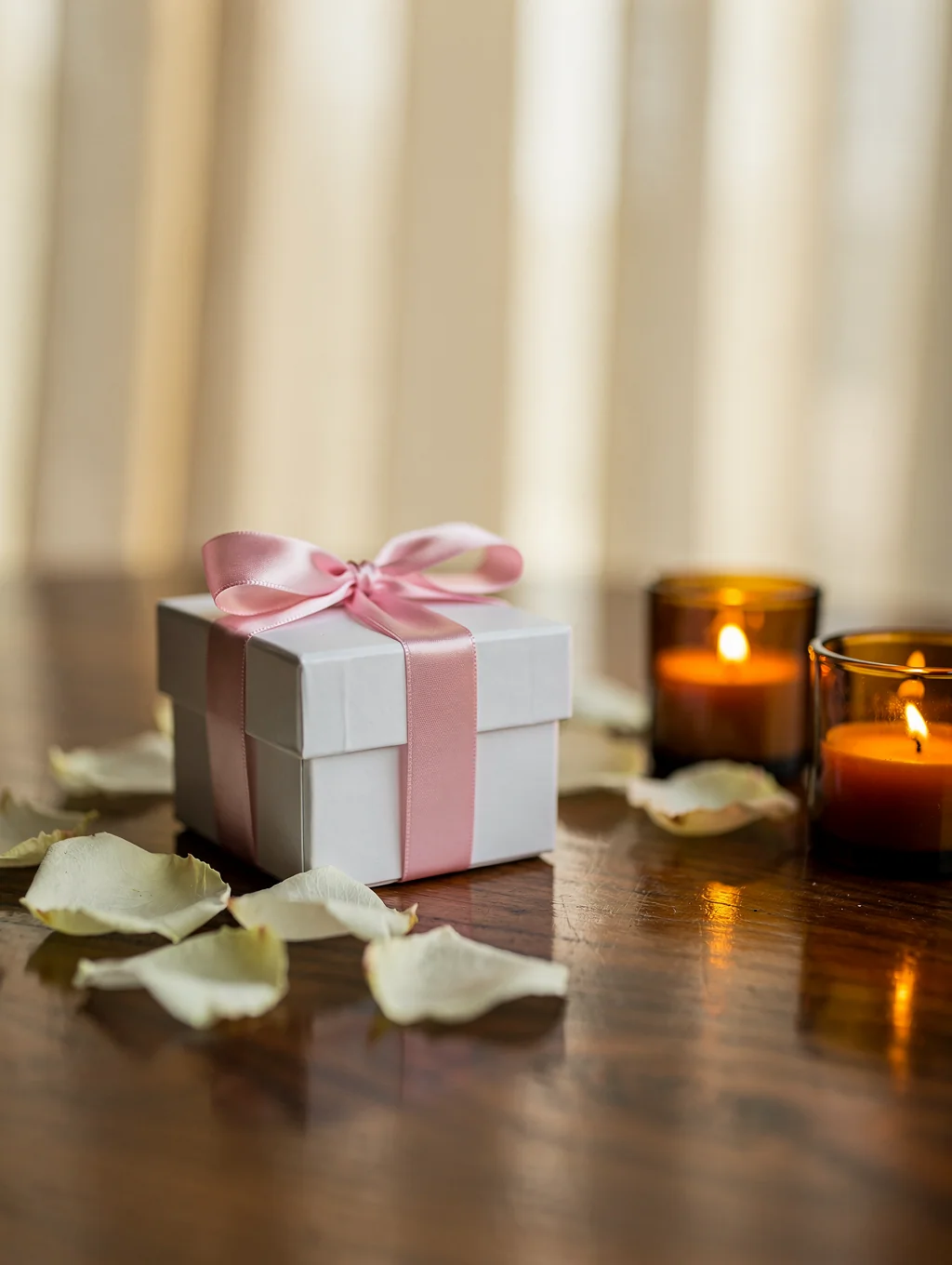 Elegant personalized gift box set with ribbon